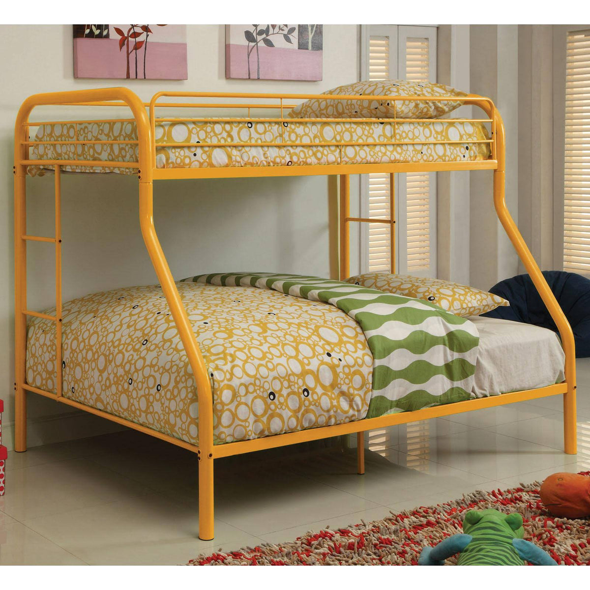 Modern Twin Over Full Bunk Bed with Dual Sided Ladder C273