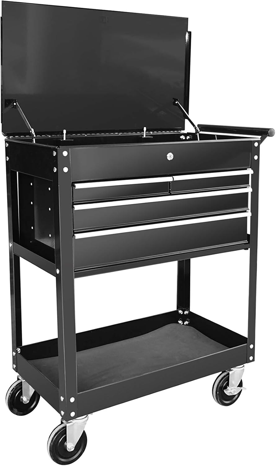 Black Rolling Tool Cart with Drawer A73863