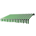 Black Frame Motorized Retractable Patio Awning 13&x10& Green/White H24160
