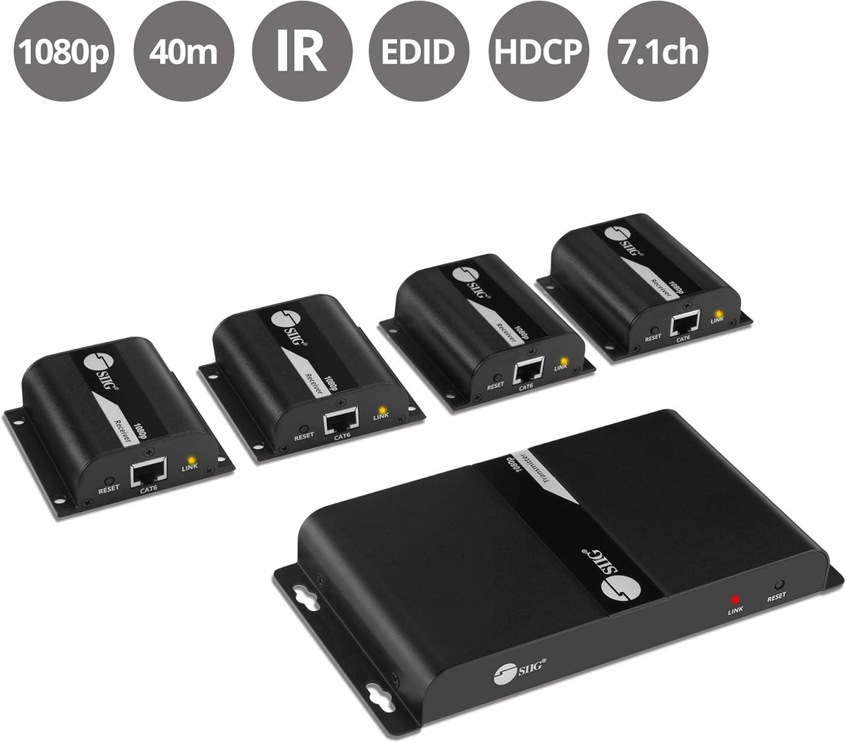 1080p HDMI Extender Splitter Over CAT5e/CAT6 Ethernet 1x4 Port A370760