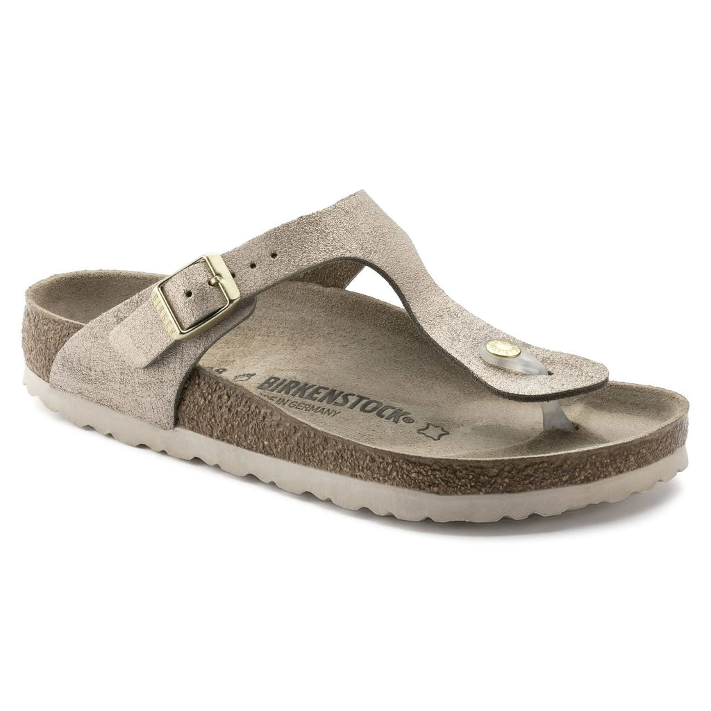 Washed Metallic Rose Gold Leather Sandals D826381