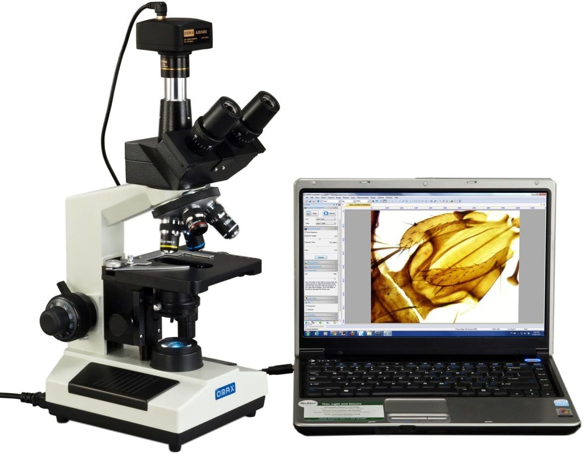 40X-2500X Trinocular Compound LED Microscope with 14MP USB Camera J49437