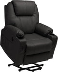 Black Velvet Massage Recliner with Cup Holders X625871