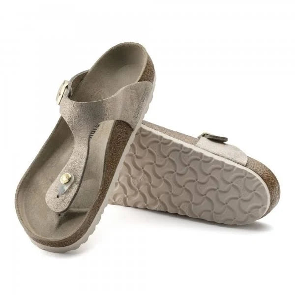 Washed Metallic Rose Gold Leather Sandals D826381