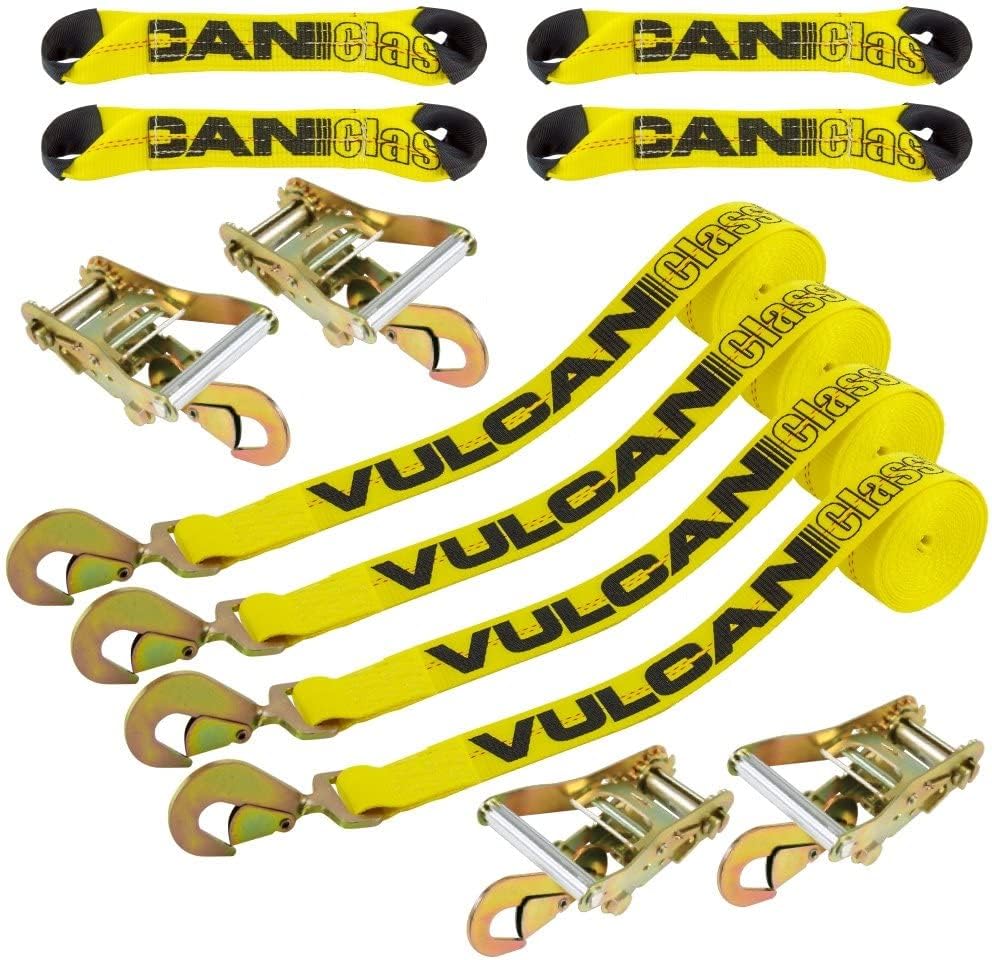 8-Point Roll Back Vehicle Tie Down Kit with Snap Hooks, Set of 4 V85917