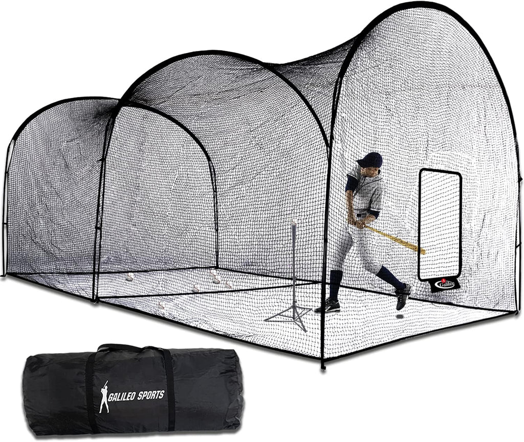 Portable Baseball Batting Cage with Frame and Poles R9177