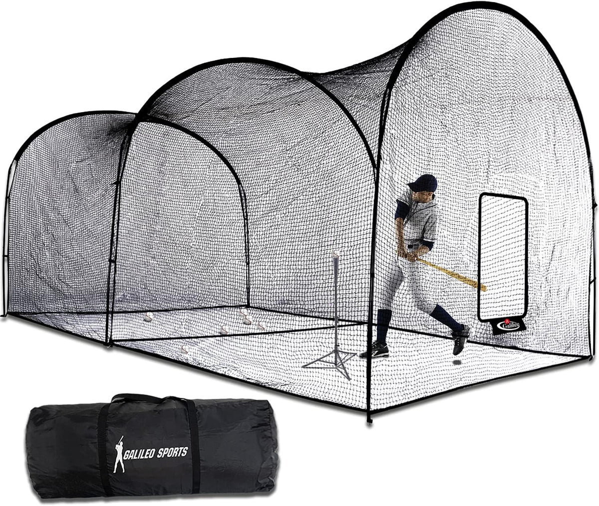 Portable Baseball Batting Cage with Frame and Poles R9177