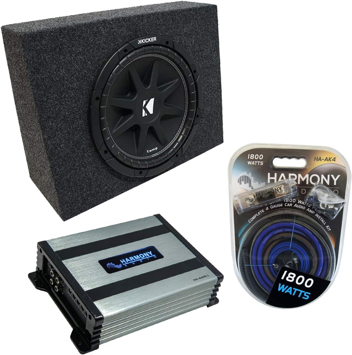 Compatible with Universal Regular Standard Cab Truck Single 10 Loaded Sub Box Enclosure with Amplifier O264867