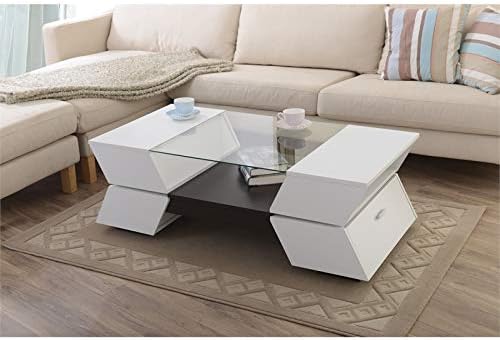 White Wood Storage Coffee Table A1328