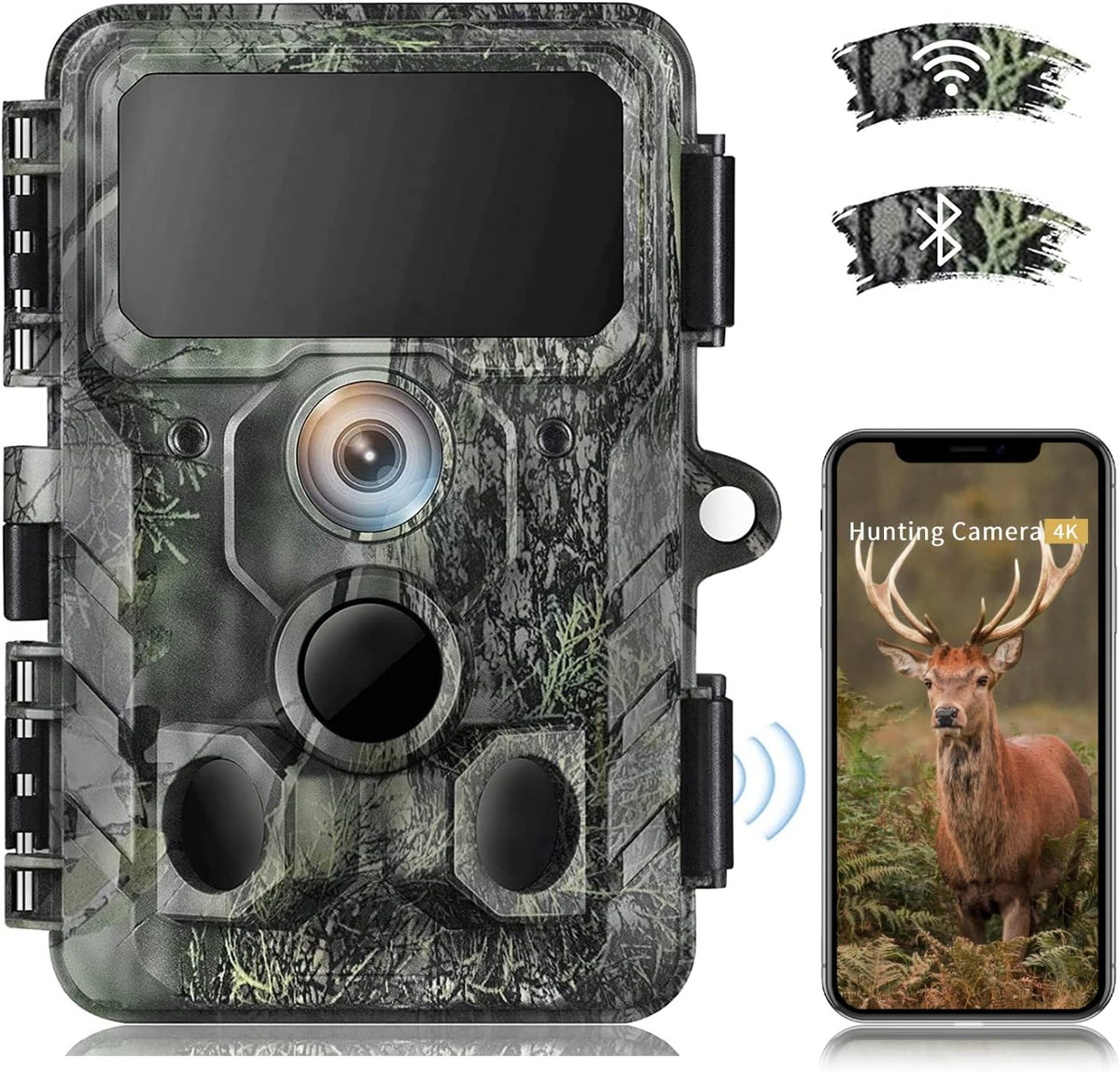 4K 30MP Trail Camera with Night Vision 120° Wide Angle IP66 Waterproof Z6494