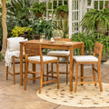 Brown 5-Piece Acacia Counter Height Dining Group P1455