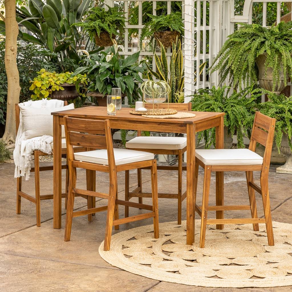 Brown 5-Piece Acacia Counter Height Dining Group P1455
