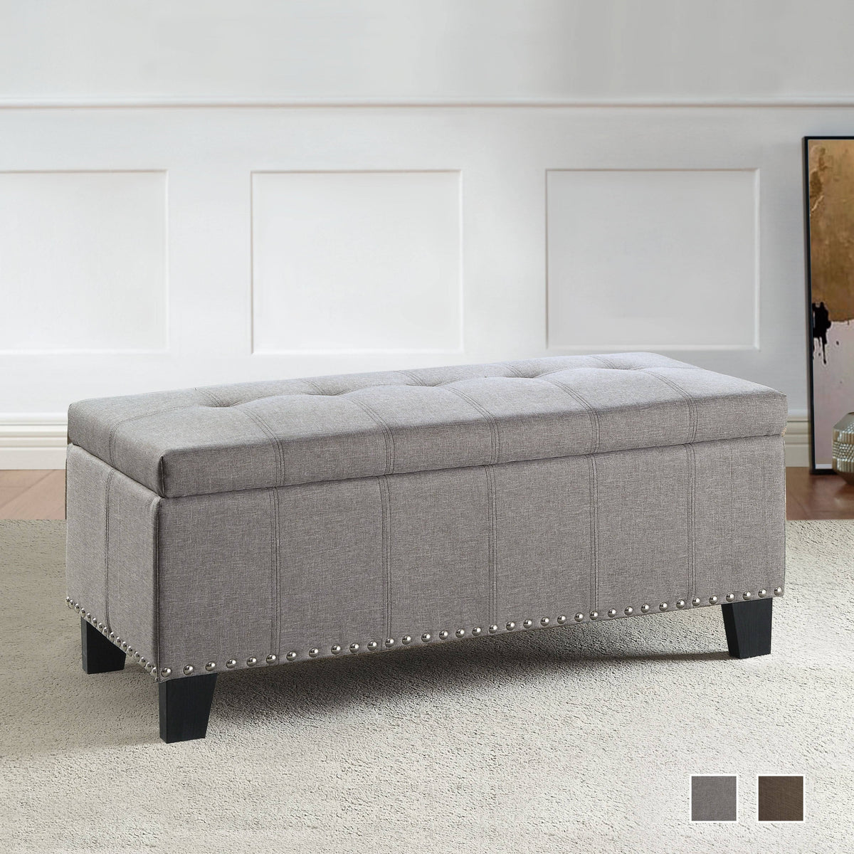 Brown Storage Bench B440