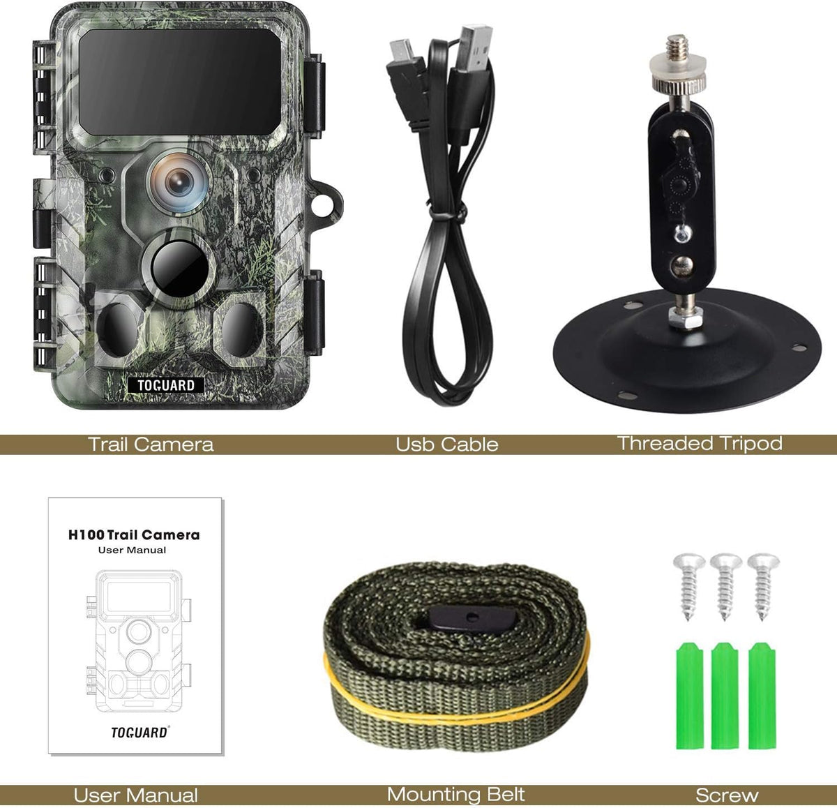4K 30MP Trail Camera with Night Vision 120° Wide Angle IP66 Waterproof Z6494