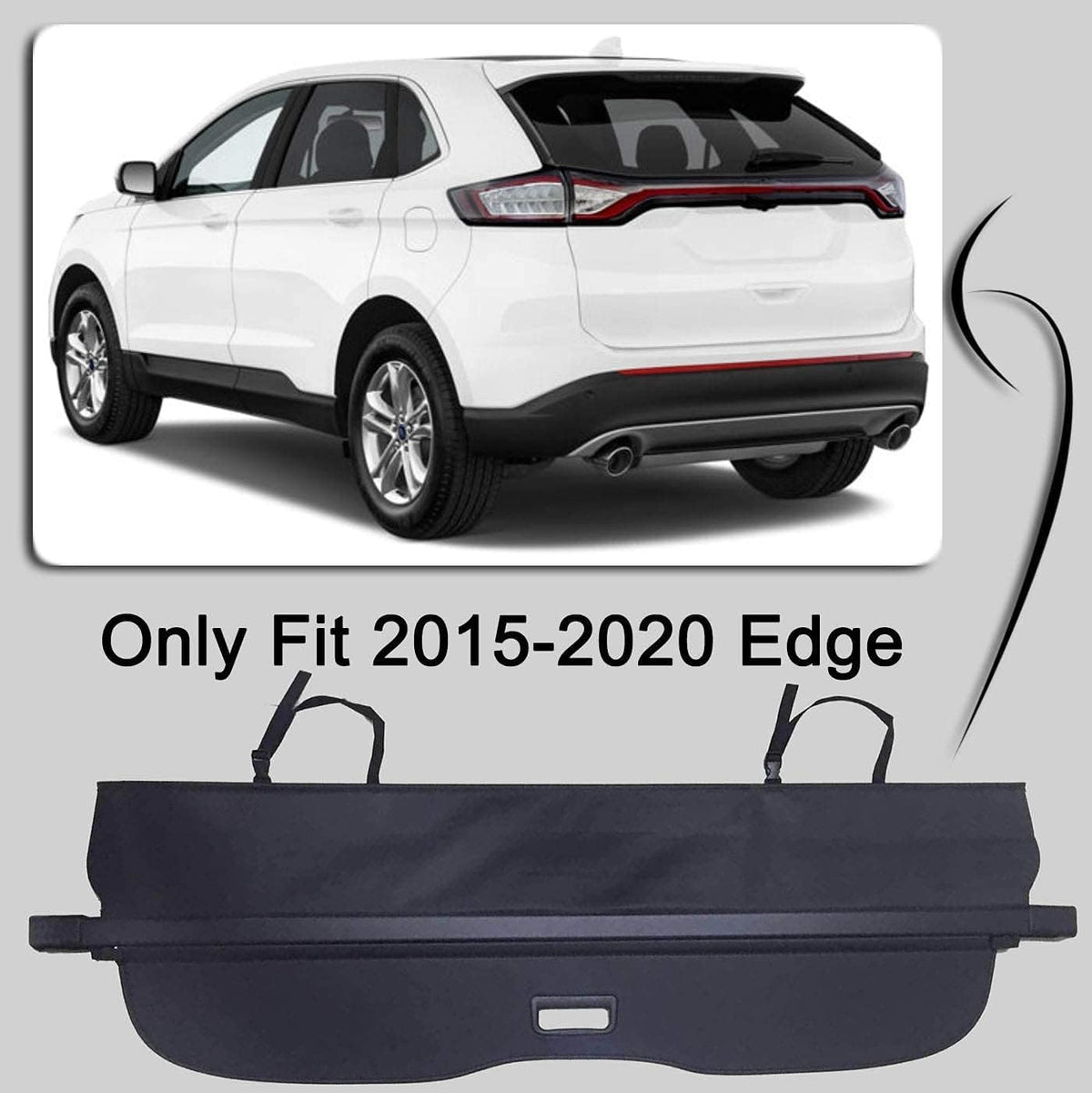Retractable Cargo Cover for Ford Edge Black Q6599