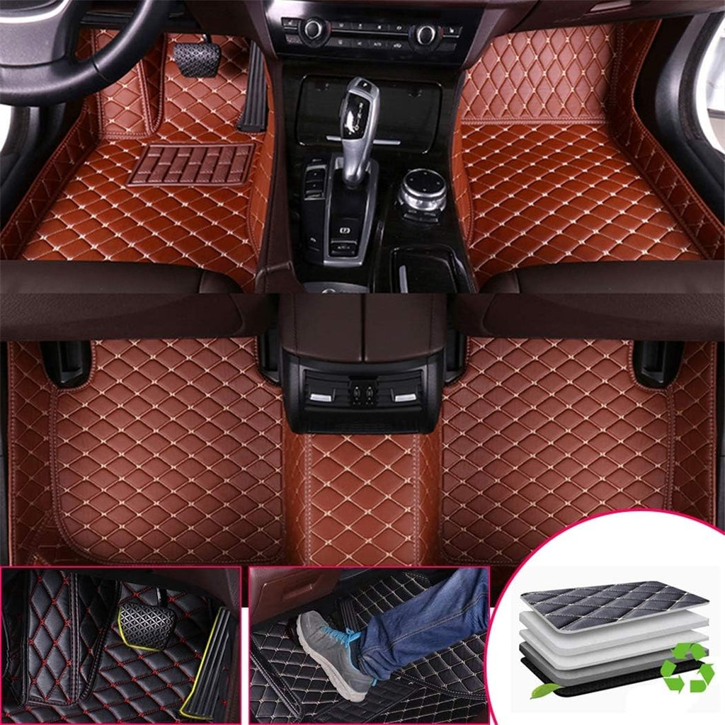 Custom Car Floor Mats for Infiniti QX80 6seats 2013-2017 Black Beige P656