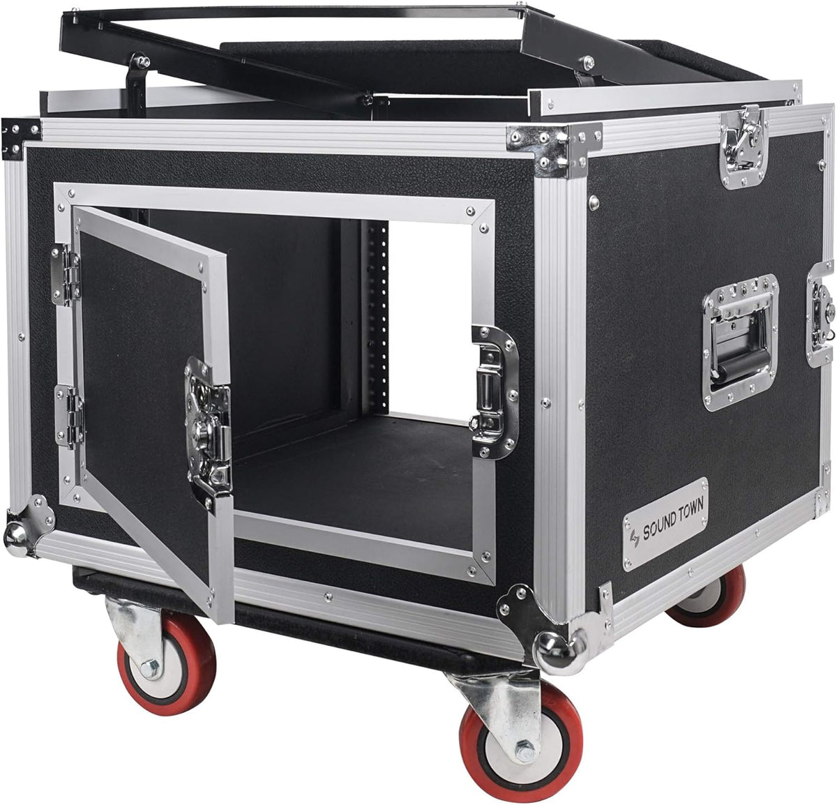 12U ATA Rack Case with 11U Slant Mixer Top and Casters K879