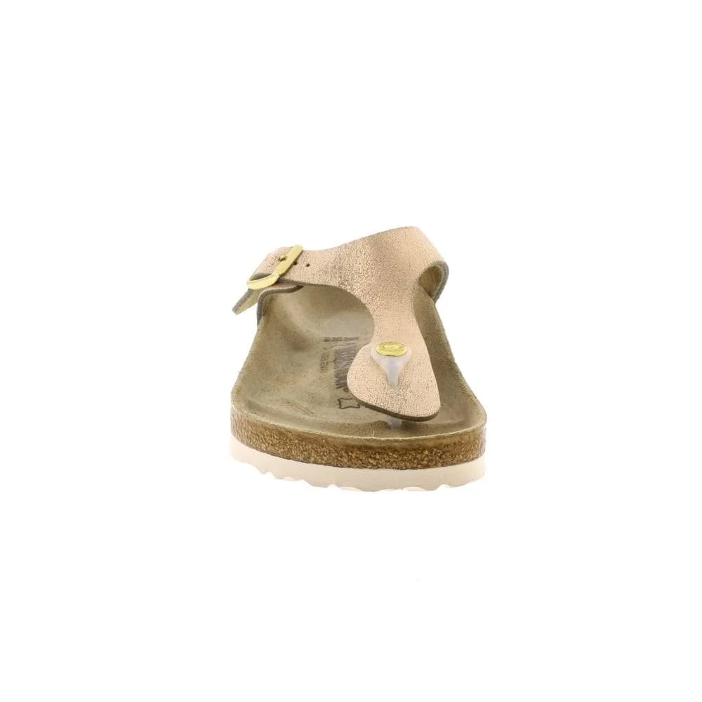 Washed Metallic Rose Gold Leather Sandals D826381