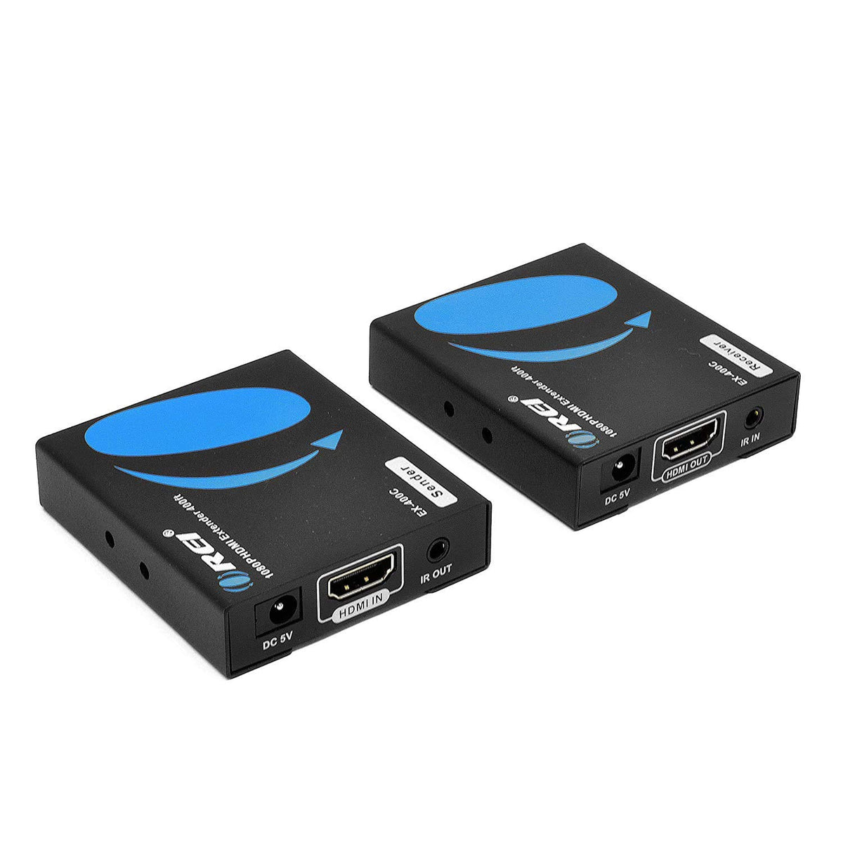 HDMI Extender Over LAN Single CAT5e/CAT6A/CAT7 Cable Uncompressed 1080p 60Hz with IR Up to 400 Ft Transmitter and Receiver W218626