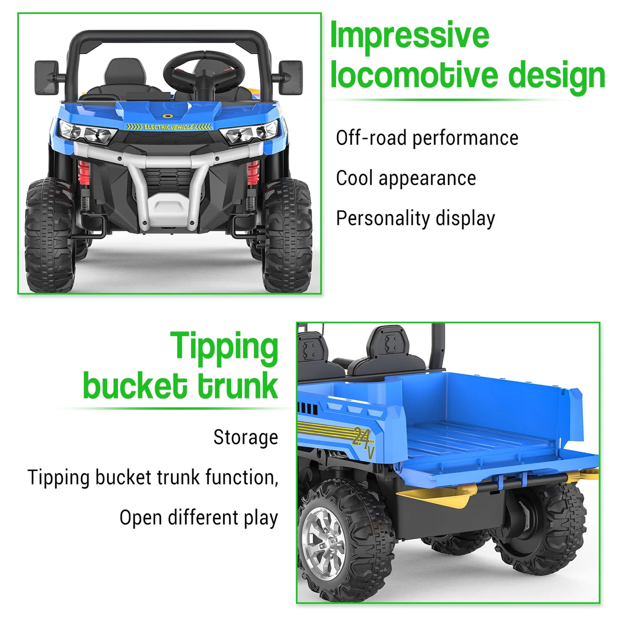 24V 6 Wheels Electric Ride on Tractor Dump Truck Q443023