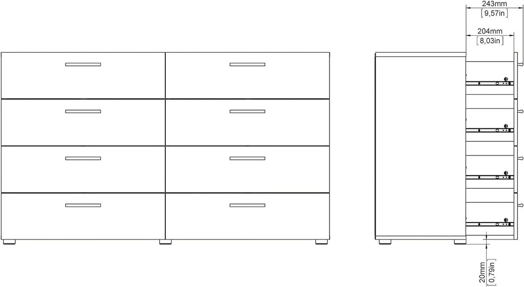 8 Drawer Walnut Dresser Q810029