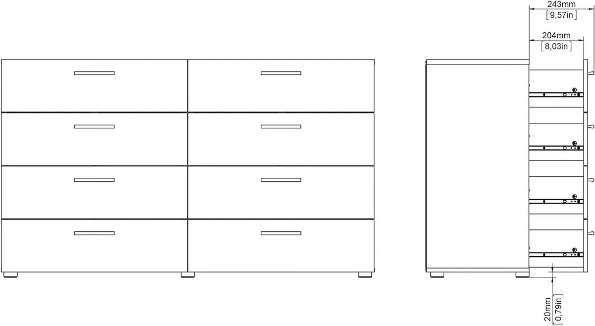 8 Drawer Walnut Dresser Q810029