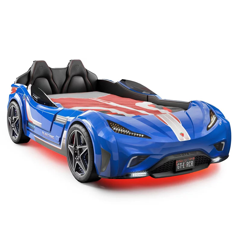 White Twin Race Car Bed C577376