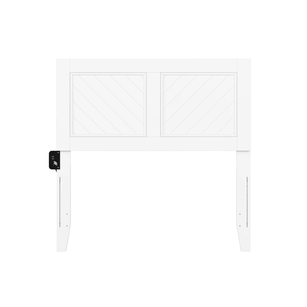 Contemporary Solid Wood Twin Size Headboard in White Y7698