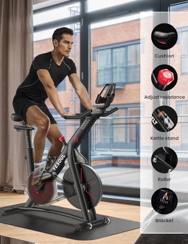 Black Magnetic Stationary Exercise Bike with Tablet Mount E9339