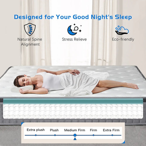 14 Gel Memory Foam Spring Hybrid Mattress A648