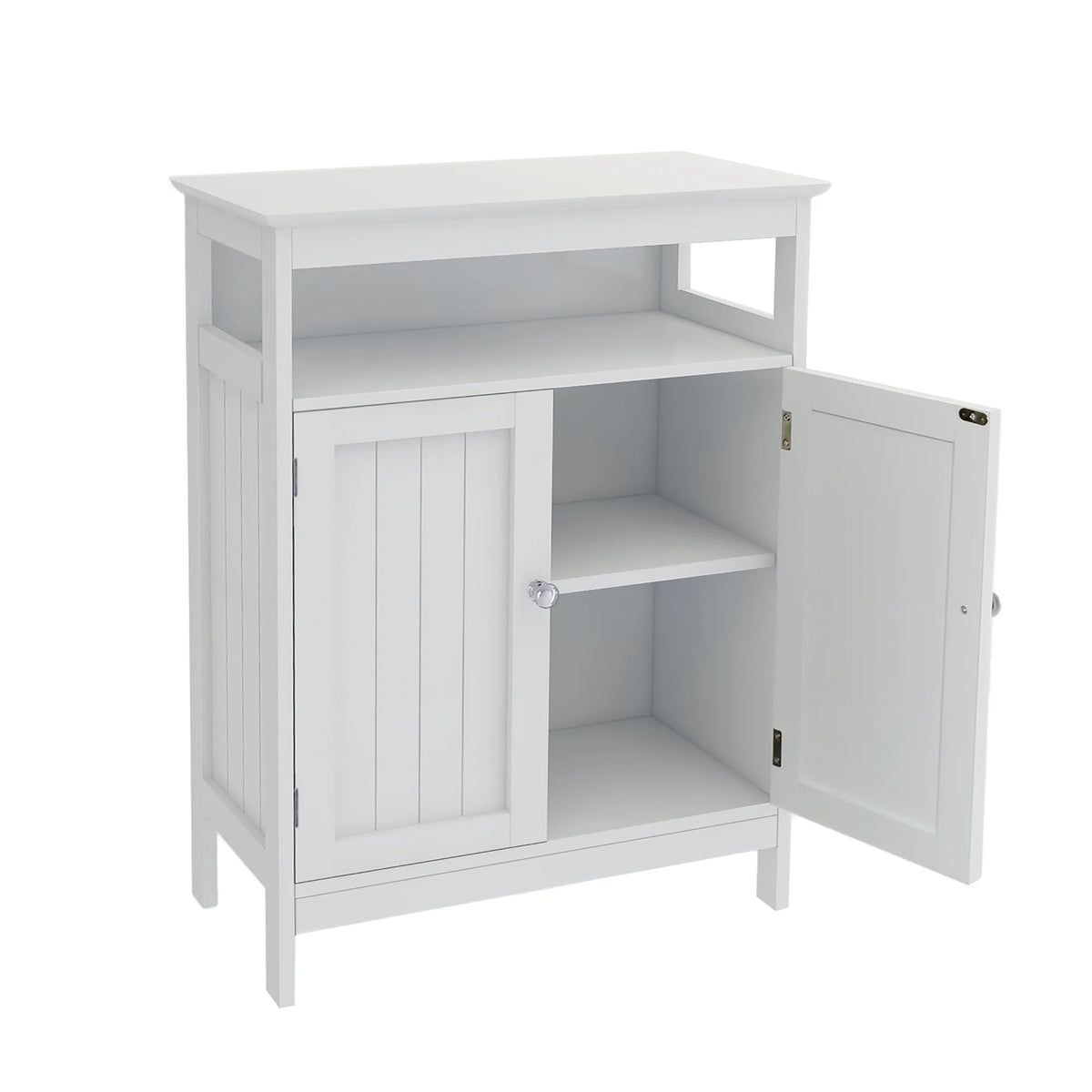 White Kitchen Storage Cabinet with Double Shutter Doors Z715260