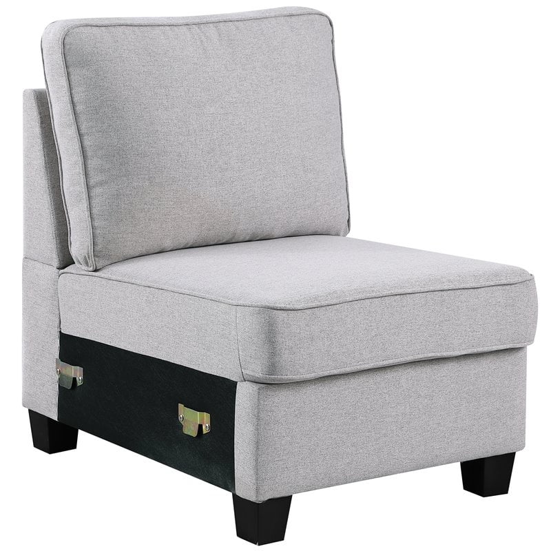 Light Gray U-Shaped Polyester Fabric Sectional Sofa L153