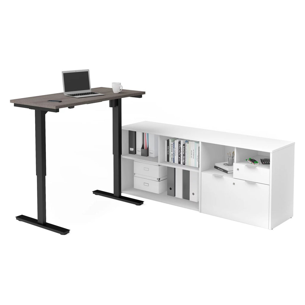 Height Adjustable L-Desk D409357