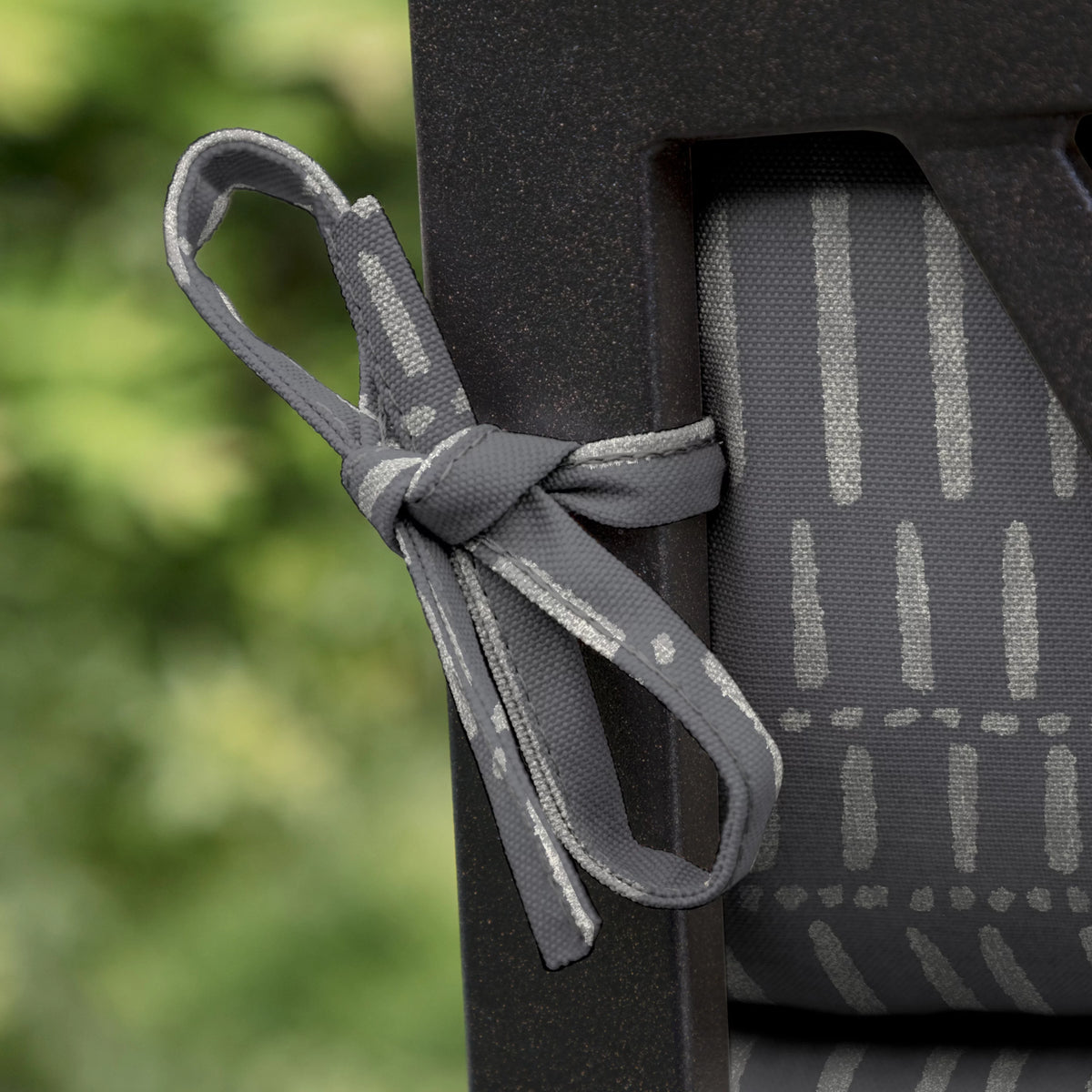 Grey Rectangle Outdoor Chair Cushion O6342