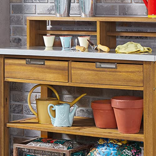 Golden Teak Potting Bench C93378