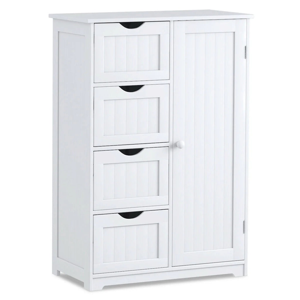White 4 Drawer Wooden Bathroom Cabinet M392350