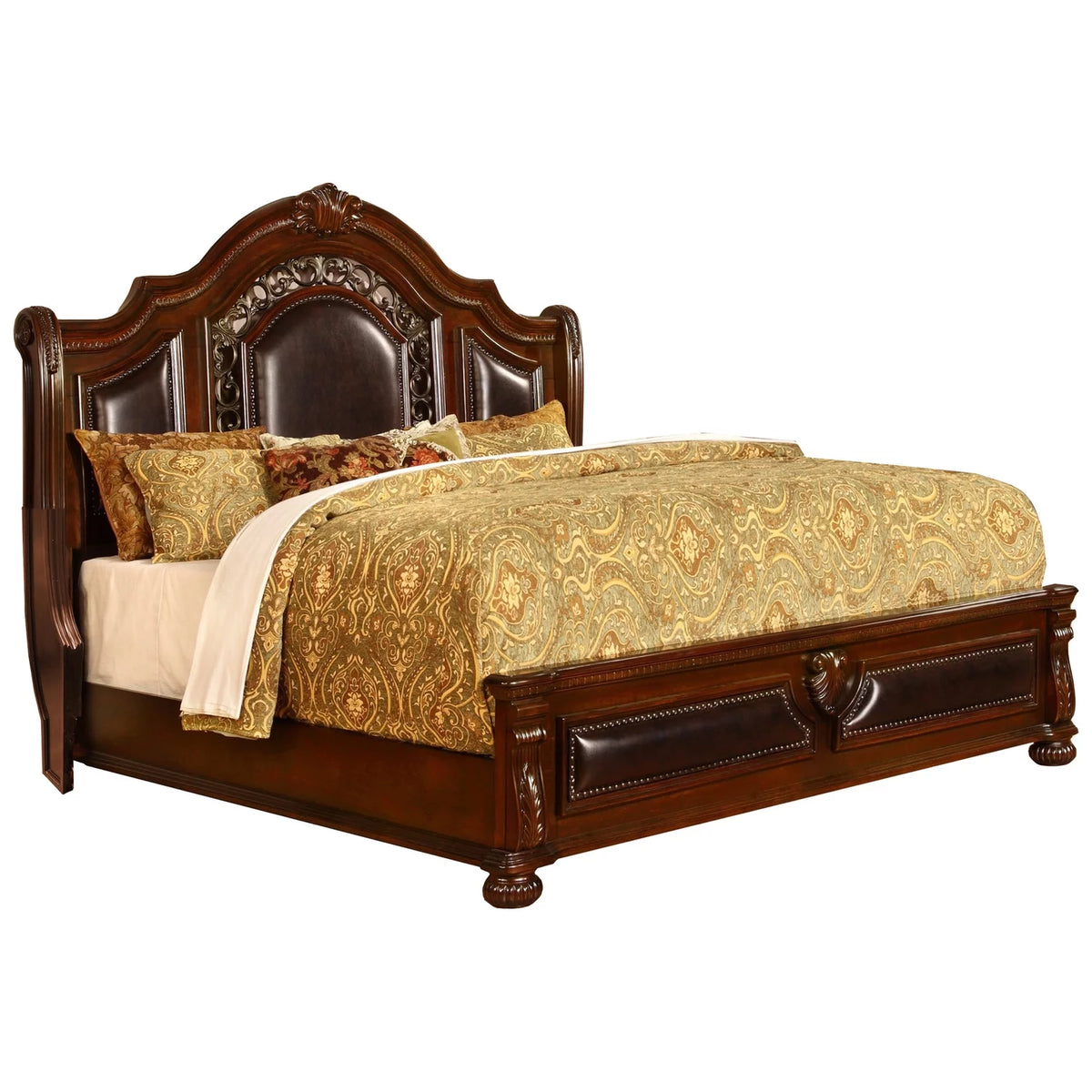 Cherry Wood Queen Platform Bed G85740