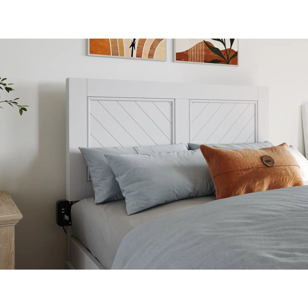 Contemporary Solid Wood Twin Size Headboard in White Y7698