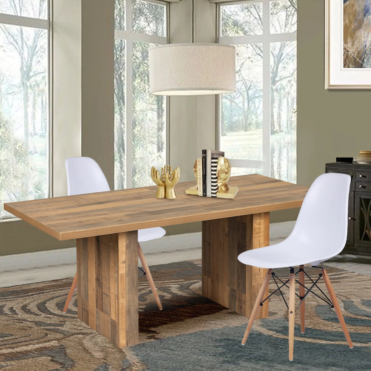 70" Wood Rectangular Dining Table O408495