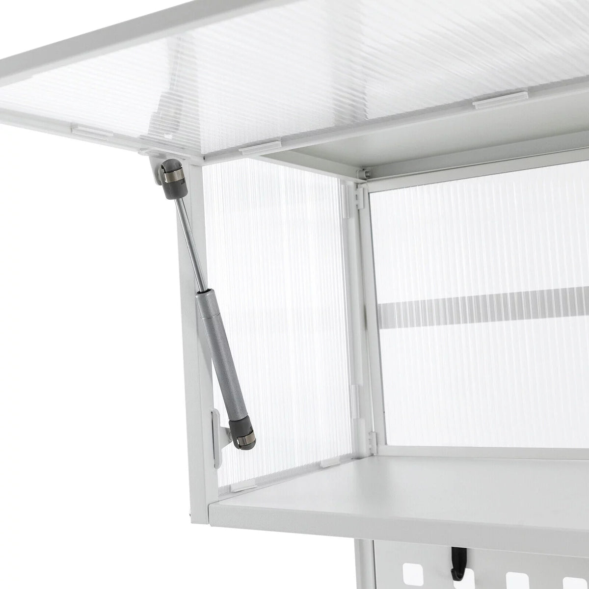White Wall Mounted Cabinet with 5 Hooks E720