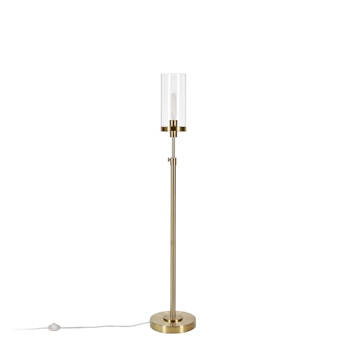 66" Tall Floor Lamp with Glass Shade in Gold F46618