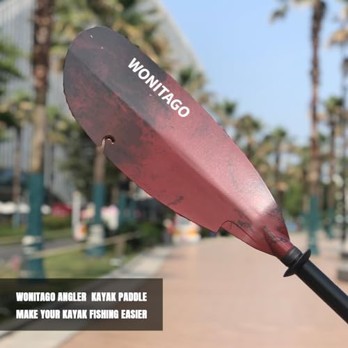Aluminum Kayak Paddle with Plastic Blades and Paddle Leash, 3 Piece P29396