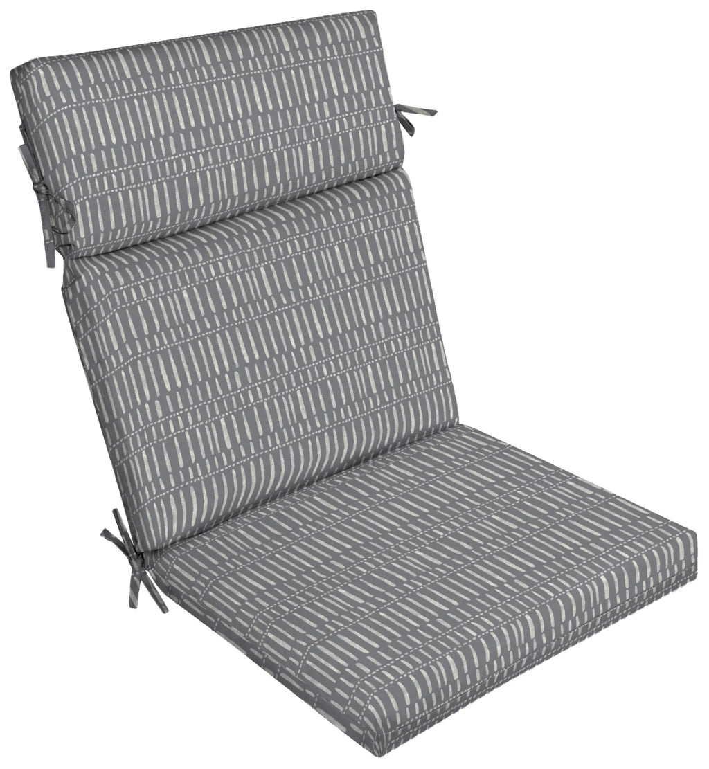Grey Rectangle Outdoor Chair Cushion O6342