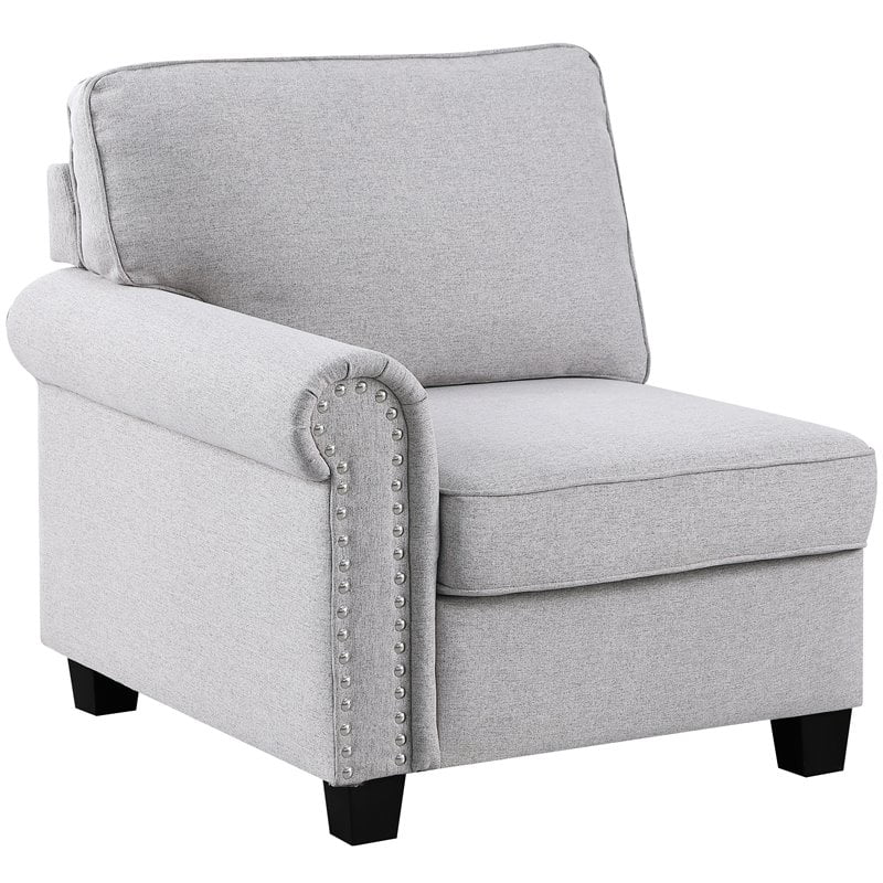 Light Gray U-Shaped Polyester Fabric Sectional Sofa L153