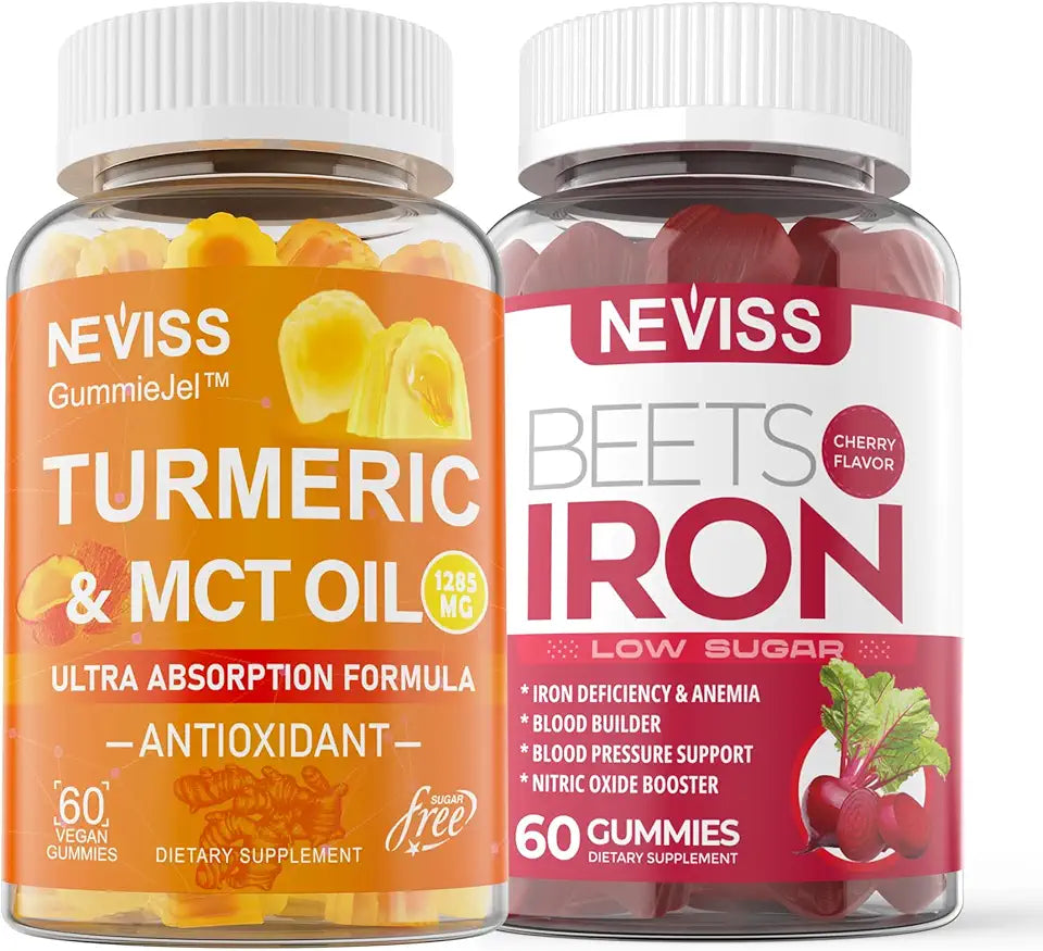Vegan Iron Gummies with Multivitamin Turmeric Curcumin Liquid Filled S7340