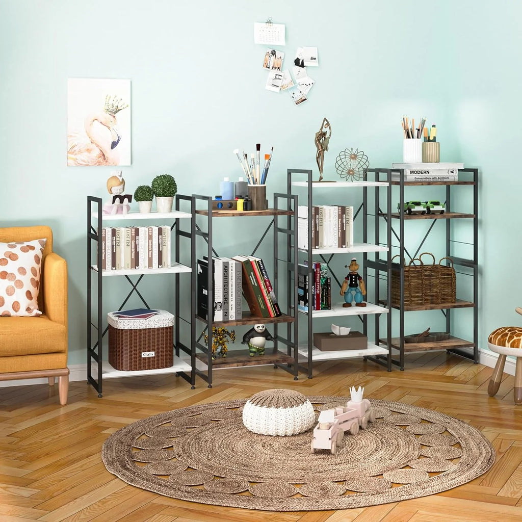 3 Tiers Rustic Brown Wooden Bookshelf N778