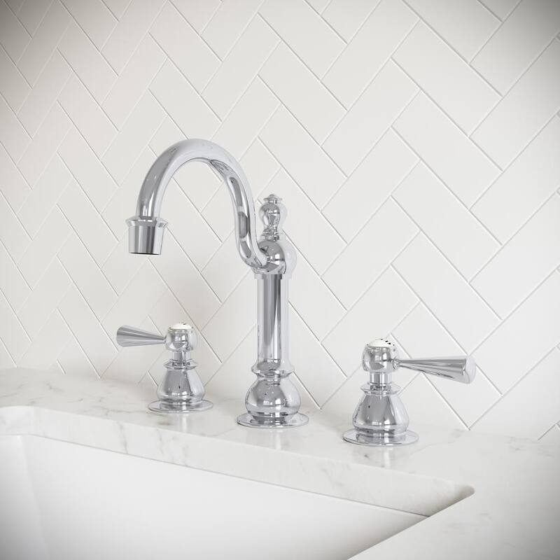 Adjustable Widespread 2-Handle High Arc Lavatory Faucet in Chrome W806