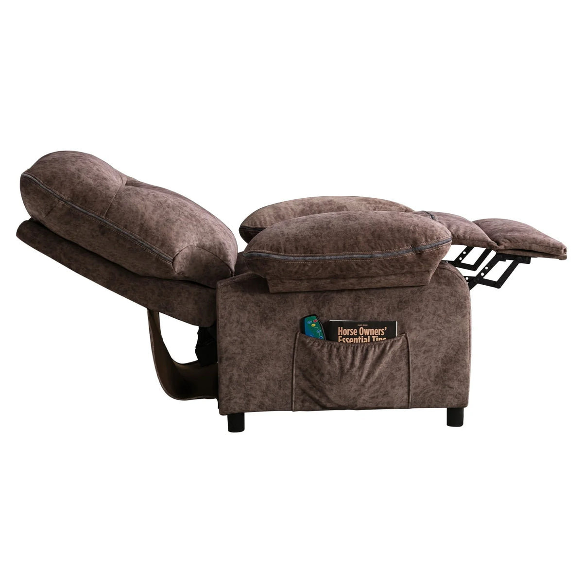 Light Brown Heated Massage Recliner Sofa F82576