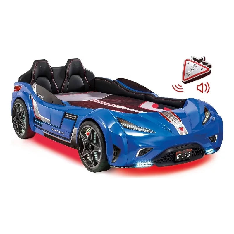 White Twin Race Car Bed C577376