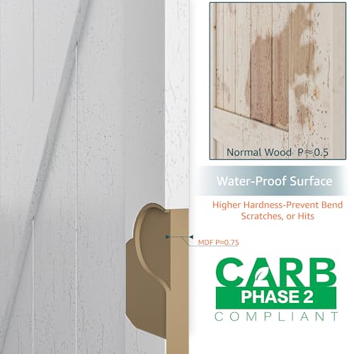 48''x84'' White H-Frame Sliding Barn Door with Hardware Kit A8014